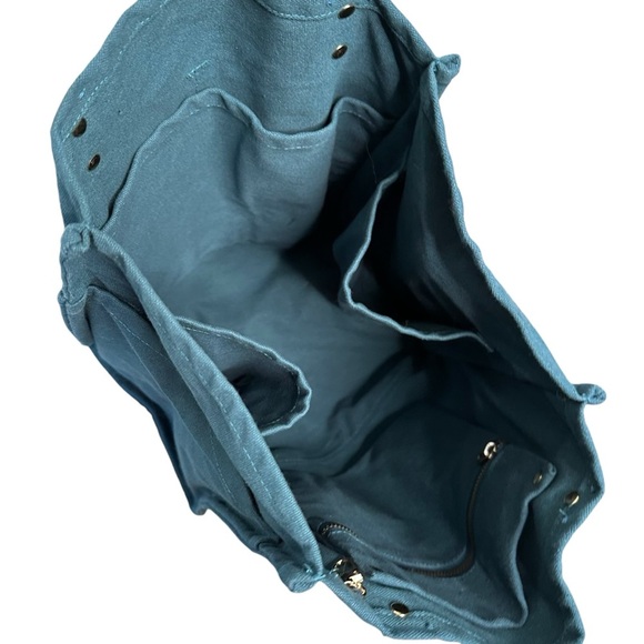 FEED Projects Canvas Market Tote in Sea Blue - Picture 9 of 10